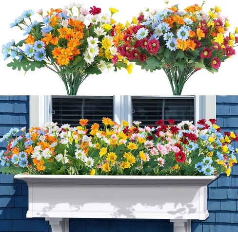 Artificial Silk Daisy Flowers,6 Bundle Silk Daisy, Artificial Daisy for Home Decoration, Fake Wildflowers Spring Flowers for Wedding Outdoor and Indoor Decoration (6, Multiple Color) in Saudi Arabia