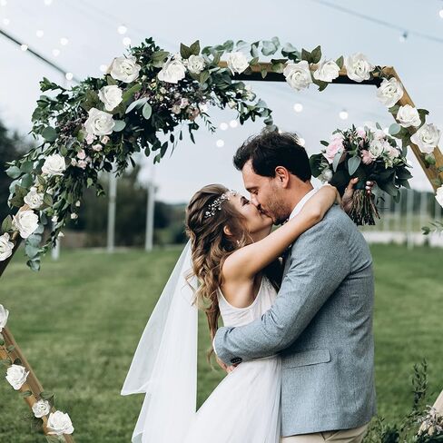 5 عبوات من إكليل الورد المزيف بطول 40 قدمًا، من الحرير الاصطناعي لزهرة الورد الأبيض، إكليل الزهور المعلقة، سلسلة زهور الزفاف لتزيين حديقة الحفلات in Kuwait