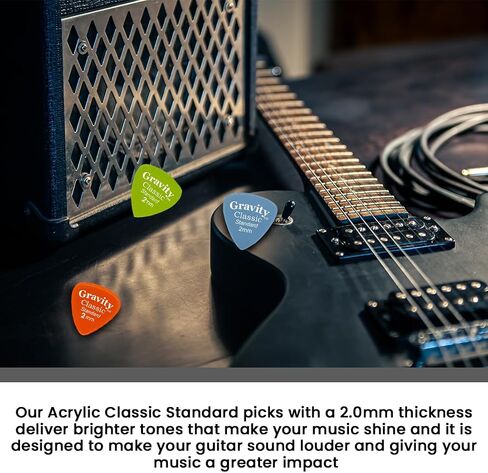 Gravity Guitar Picks - Acrylic | Classic Standard 1.5mm | 8 Color Assortment | Brighter, Louder, Faster in Saudi Arabia