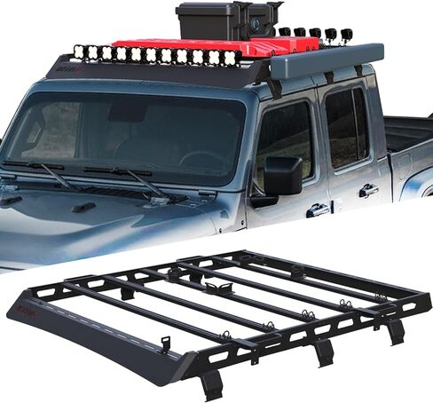 Heavy Duty Top Roof Rack Accessories Compatible with 2020-2024 Jeep Gladiator (Hard Top Only)/ Cargo Storage Carrier for Outdoor Gear/No Drilling in Kuwait