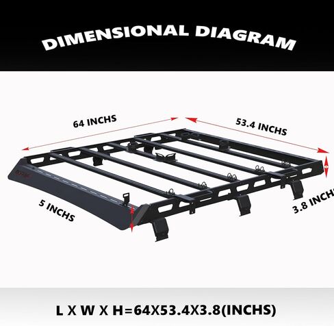 Heavy Duty Top Roof Rack Accessories Compatible with 2020-2024 Jeep Gladiator (Hard Top Only)/ Cargo Storage Carrier for Outdoor Gear/No Drilling in Kuwait