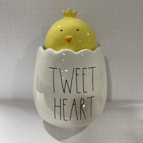 علبة Rae Dunn TWEET HEART مع طبقة علوية من الفرخ الأصفر - ديكور عيد الفصح - سيراميك in Kuwait