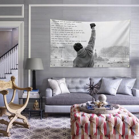 Rocky Flag 3X5Ft Funny Flag Sunshine and Rainbows Quote Motivational Inspirational Flags For College Dorm Room Man Cave Office Gym Dorm Wall Decor in Kuwait