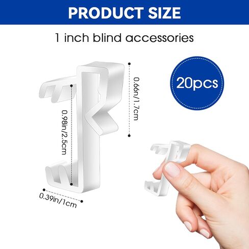 20 Pcs Blind Clips for Valance Blind Valance Plastic Blinds Valance Clips Plastic Valance Clips for Blinds 1 Inch Window Blind Clips Valance Clips White Vertical Blind Valance Clips in Saudi Arabia