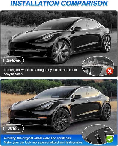 أغطية عجلات Tesla Model Y، أغطية محور ABS، غطاء عجلة بديل لحماية حافة سوداء غير لامعة مقاس 19 بوصة متوافق مع ملحقات Tesla Model Y 2020-2023 (4 قطع) in Saudi Arabia