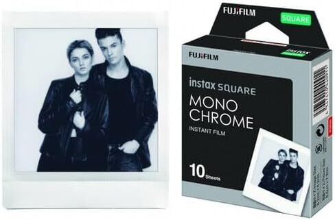 Fujifilm Instant Square Monochrome Film 20 Sheets + BluebirdSales Microfiber Cleaning Cloth for Instant Photography in Kuwait