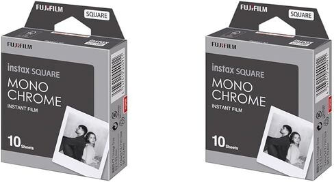 Fujifilm Instant Square Monochrome Film 20 Sheets + BluebirdSales Microfiber Cleaning Cloth for Instant Photography in Kuwait