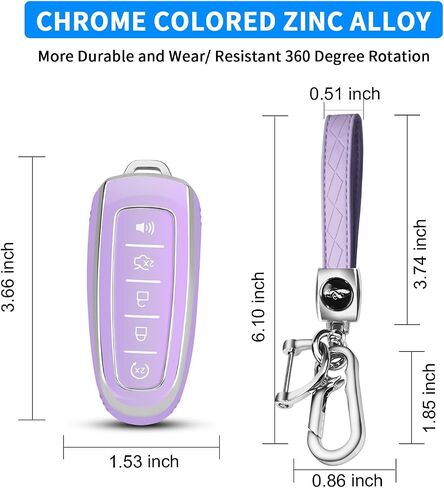 غطاء QBUC Ford Key fob، واقي حافظة مفاتيح السيارة الناعم TPU 360 درجة مع سلسلة مفاتيح متوافقة مع ملحقات Ford C-Max Edge Escape Expedition Explorer Flex Focus Taurus Lincoln MKS MKT MKX Navigator (أسود) in Kuwait