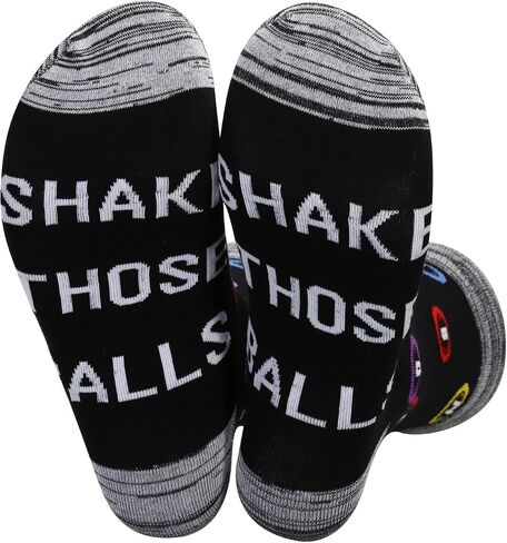 JXGZSO Funny Bingo Socks Shake Those Balls Socks Lucky Bingo Gift Bingo Game Lover Gift in Saudi Arabia