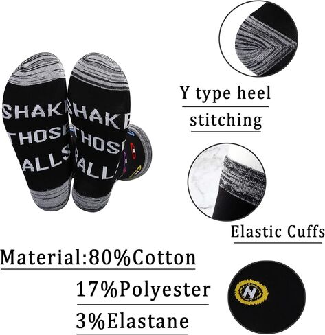 JXGZSO Funny Bingo Socks Shake Those Balls Socks Lucky Bingo Gift Bingo Game Lover Gift in Saudi Arabia