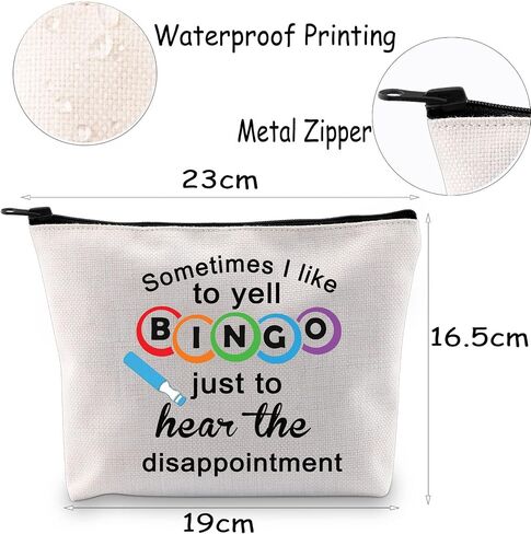 MNIGIU Bingo Gambler Gift Bingo Cosmetic Makeup Bag Sometimes I Like To Yell Bingo Zipper Pouch Toiletry Bag Bingo Player Gift (sometimes bingo bag) in Saudi Arabia