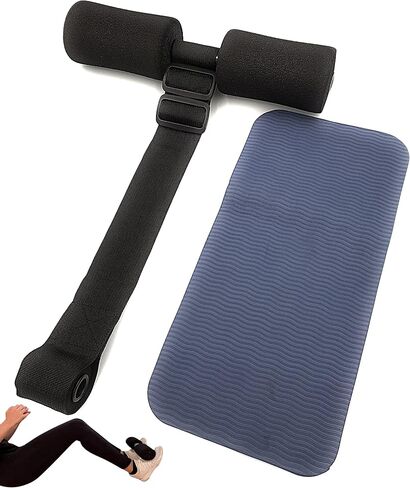 Nordic Hamstring Curl Strap with Knee Pad - Premium Comfort, Adjustable, Easy to Use Ab Workout, Glute, Leg Exercise, Strength Training, Sit-up, Spanish Squats, Sturdy & Quick Setup Home Gym Equipment in Saudi Arabia
