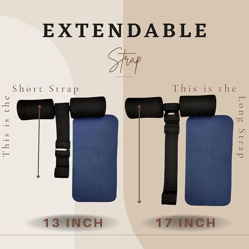 Nordic Hamstring Curl Strap with Knee Pad - Premium Comfort, Adjustable, Easy to Use Ab Workout, Glute, Leg Exercise, Strength Training, Sit-up, Spanish Squats, Sturdy & Quick Setup Home Gym Equipment in Saudi Arabia