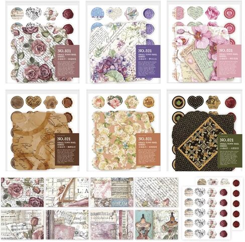 240 مجموعة من الأظرف الورقية المزخرفة العتيقة، VEINARDYL العتيقة ورقة هدية مغلف عملة مغلف بطاقة المعايدة مغلف سجل القصاصات ورقة الفن الحرفية للسفر مذكرات رصاصة المجلات الزفاف in Kuwait