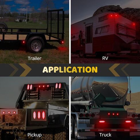 2 قطعة 2 بوصة مستديرة LED مقطورة تشغيل أضواء خلفية ماركر أضواء جانبية علامة 4 مصابيح LED حمراء مع حلقة مطاطية محكمة الغلق مقاومة للماء IP67 للشاحنة/القارب/RV/الشاحنة، تيار مستمر 12 فولت in Kuwait