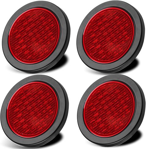 4Pcs 4" Round Red LED Trailer Tail Lights Kit 40 LED, 4 Inch Round Led Stop Turn Tail Lights Trailer Brake Lights Flush Mount for RV Trucks, Rubber Grommets and 3-Prong Wire Pigtails Included in Saudi Arabia