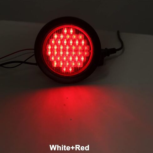 4Pcs 4" Round Red LED Trailer Tail Lights Kit 40 LED, 4 Inch Round Led Stop Turn Tail Lights Trailer Brake Lights Flush Mount for RV Trucks, Rubber Grommets and 3-Prong Wire Pigtails Included in Saudi Arabia