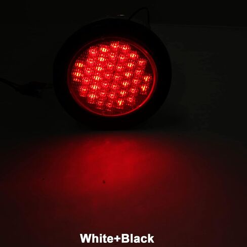 4Pcs 4" Round Red LED Trailer Tail Lights Kit 40 LED, 4 Inch Round Led Stop Turn Tail Lights Trailer Brake Lights Flush Mount for RV Trucks, Rubber Grommets and 3-Prong Wire Pigtails Included in Saudi Arabia