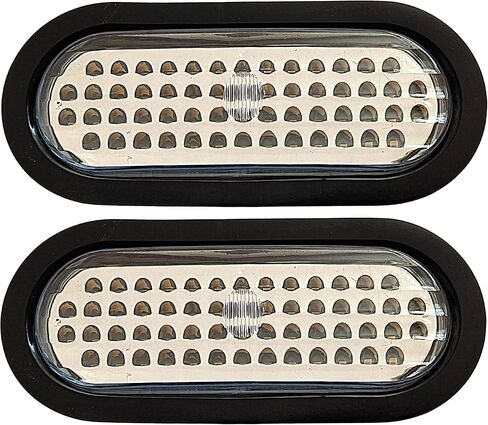 All Star Truck Parts] 6 بوصة بيضاء بيضاوية 56 LED خلفية احتياطية خفيفة للمقطورة حلقة مطاطية وقابس مقطورة بثلاثة أسلاك - الكمية 2. معتمدة ومميزة من DOT/SAE، مقاومة للماء، مصابيح LED عالية الكثافة... in Kuwait