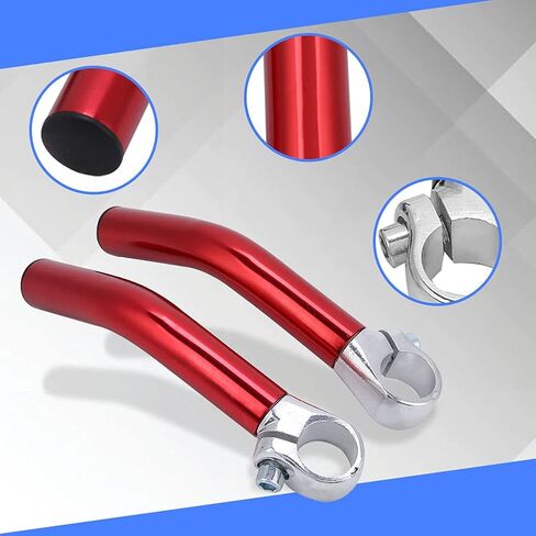 قطعتان من نهاية شريط مقبض الدراجة، وسادة وسادة الدراجة من سبائك الألومنيوم ملحقات بديلة لركوب الدراجات (أحمر) in Saudi Arabia