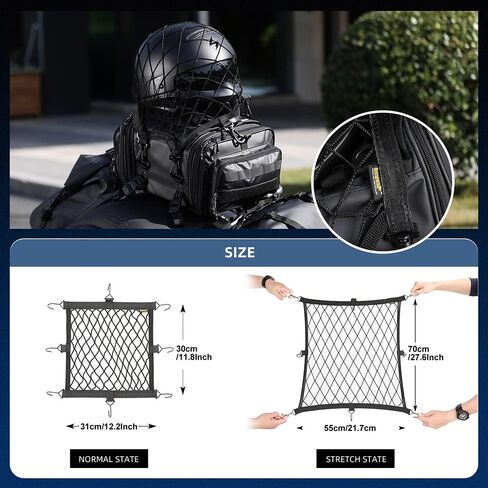 Rhinowalk Motorcycle Luggage Net Cargo Net Helmet Luggage Net with Adjustable Metal Hooks for Motorcycles and Bicycles in Saudi Arabia