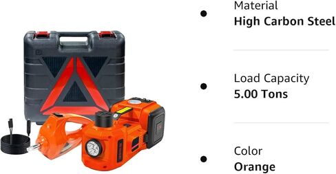 طقم مقبس السيارة الكهربائية 5 طن 12 فولت مقبس سيارة هيدروليكي مع مفتاح ربط كهربائي، ضاغط هواء منفاخ الإطارات، مقبس كهربائي 4 في 1 لسيارة سيدان SUV MPV شاحنة مع ضوء LED in Kuwait