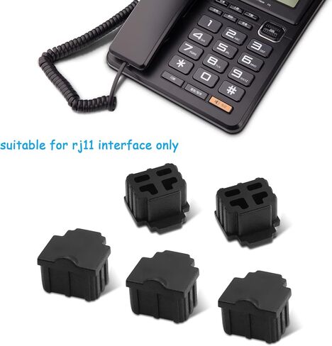 GINTOOYUN 50pcs RJ11 Silicone Anti Dust Cover Cap，RJ11 Female dust Cover Protector,Protect Telephone.switches,fax Machines, Optical Fiber Boxes and Other Equipment Port(Black) in Saudi Arabia