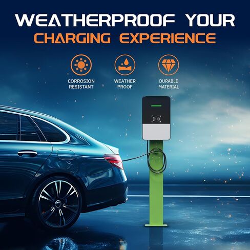 EVSE Wall Connector Pedestal for Tesla, Mounted EV Charging Station Stand, Electric Vehicle Charging Station EV Charger Pedestal Stand for Tesla Wall Connector Gen 2/3(Green) in Kuwait