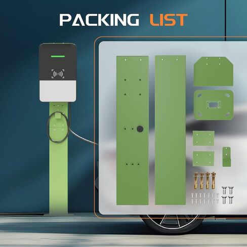 EVSE Wall Connector Pedestal for Tesla, Mounted EV Charging Station Stand, Electric Vehicle Charging Station EV Charger Pedestal Stand for Tesla Wall Connector Gen 2/3(Green) in Kuwait