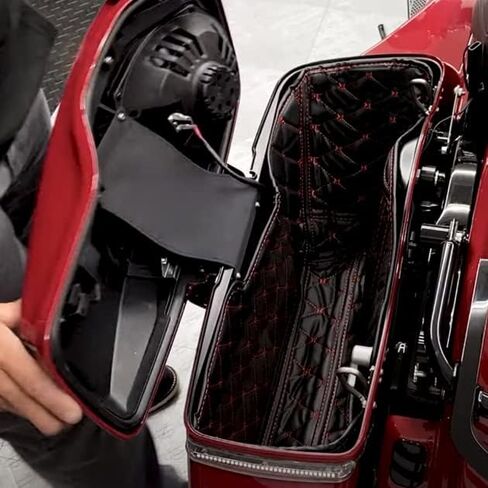HDBUBALUS بطانات السرج الممتدة مقاس 5 بوصات إدراج خيط أحمر متوافق مع Harley 2014-2023 زوج واحد in Kuwait