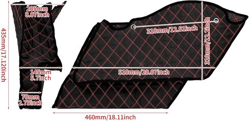 HDBUBALUS بطانات السرج الممتدة مقاس 5 بوصات إدراج خيط أحمر متوافق مع Harley 2014-2023 زوج واحد in Kuwait