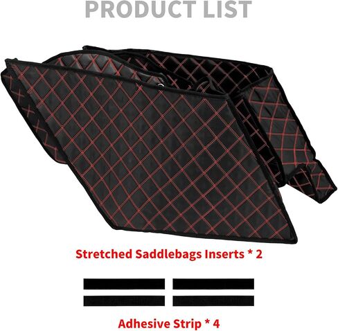 HDBUBALUS بطانات السرج الممتدة مقاس 5 بوصات إدراج خيط أحمر متوافق مع Harley 2014-2023 زوج واحد in Kuwait