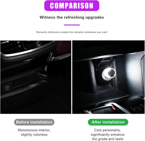 4 PCS USB LED Car Interior Atmosphere Lights, Plug-in USB Automotive Interface Charging Night Lamps, Mini Vehicle Interior LED Atmosphere Light for Car, Bedroom, Hallway (Blue) in Kuwait