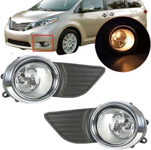 استبدال مصابيح الضباب للقيادة WFLNHB لـ 2011-2017 Toyota Sienna زوج إطار أسود للسائق ومجموعة مصابيح الضباب الجانبية للركاب 8121008020 8122008020 in Saudi Arabia