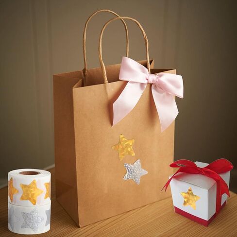 1000pcs Holographic Star Stickers Labels,1.5 inch Large 500 Pcs Glitter Star per Roll,Gold and Sliver Star Stickers Fit Wedding/Crafts/Birthday Party/Teaching Reward/Wall Decorations-2 Rolls in Saudi Arabia