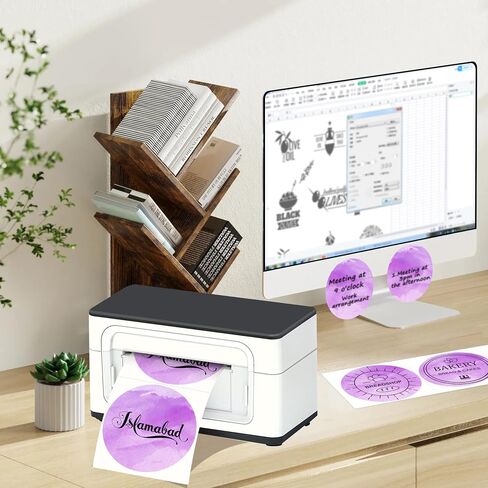 PARLAIM 3 Inch Thermal Labels,Watercolor Labels for Thermal Printer,Circle Thermal Stickers Labels for Inventory,500PCS Round Color Coding Label with Perforation,Package Decoration (Green Watercolor) in Saudi Arabia