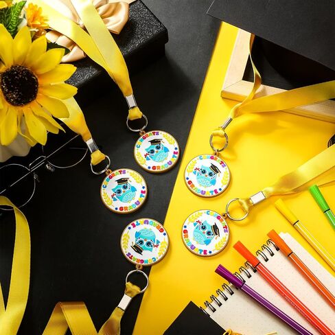 24 Pcs Kindergarten Graduation Medals Congrats Kids Graduation Owl Medal Graduation Award with Yellow Neck Ribbon Preschool Graduation Medals for Students Graduation Party Favors Supplies in Saudi Arabia