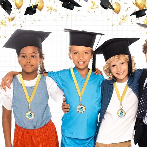 24 Pcs Kindergarten Graduation Medals Congrats Kids Graduation Owl Medal Graduation Award with Yellow Neck Ribbon Preschool Graduation Medals for Students Graduation Party Favors Supplies in Saudi Arabia