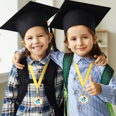 24 Pcs Kindergarten Graduation Medals Congrats Kids Graduation Owl Medal Graduation Award with Yellow Neck Ribbon Preschool Graduation Medals for Students Graduation Party Favors Supplies in Saudi Arabia