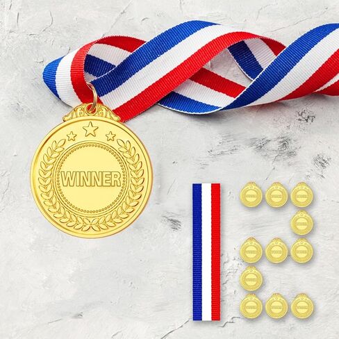 12pcs Gold Medals Sports Winner Awards Medals for Adult and Kids Competitions,Olympic Style Gold Prizes with Neck Ribbon for Football,Basketball,and Baseball Games,2Inch in Saudi Arabia