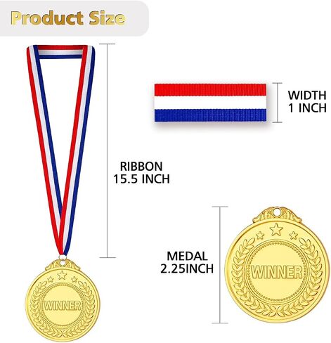 12pcs Gold Medals Sports Winner Awards Medals for Adult and Kids Competitions,Olympic Style Gold Prizes with Neck Ribbon for Football,Basketball,and Baseball Games,2Inch in Saudi Arabia