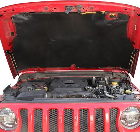 طقم مساعدة دعم رفع دعامات غطاء المحرك متوافق مع 2018-2024 Jeep Wrangler JL Gladiator JT Accessories غطاء أمامي سريع الشحن بالغاز، صدمات زنبركية، استبدال قضيب الدعامة، زوج واحد أسود in Saudi Arabia