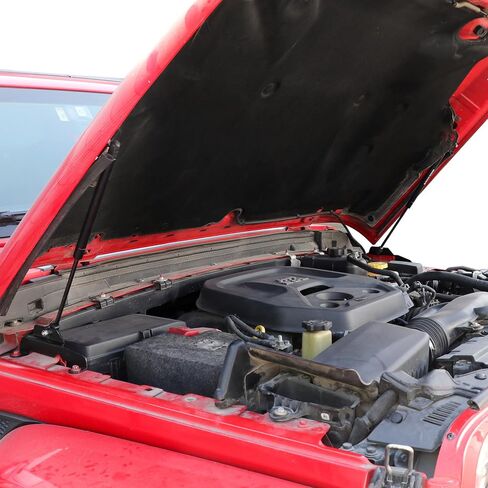 طقم مساعدة دعم رفع دعامات غطاء المحرك متوافق مع 2018-2024 Jeep Wrangler JL Gladiator JT Accessories غطاء أمامي سريع الشحن بالغاز، صدمات زنبركية، استبدال قضيب الدعامة، زوج واحد أسود in Saudi Arabia