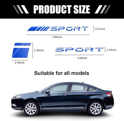 14 PCS Car Decal Stickers, Sport Logo Car Rear Stickers & Mirror Decals, Auto Wheel Reflective Personality Stripes, Sport Emblem Wheel Rim Decor Stickers for All Vehicles (Red) in Saudi Arabia