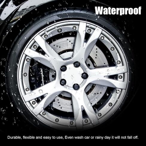 14 PCS Car Decal Stickers, Sport Logo Car Rear Stickers & Mirror Decals, Auto Wheel Reflective Personality Stripes, Sport Emblem Wheel Rim Decor Stickers for All Vehicles (Red) in Saudi Arabia