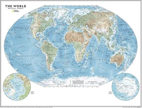 National Geographic Maps: World Physical Wall Map - Compact - 21.5 x 16.25 inches - Front Lamination in Saudi Arabia