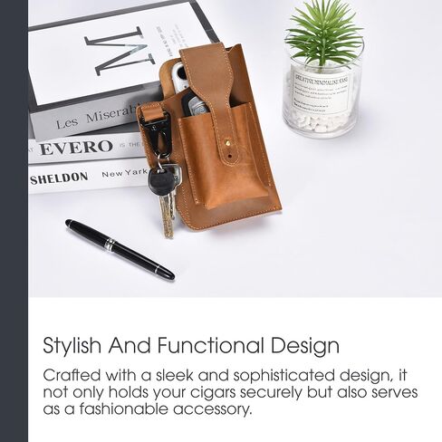 Pardo Leather Phone Holster for Men - Brown Universal Belt Holster for Cell Phones, Cigars, EDC Tools, Keychains, Credit Cards, Pens, and More - Waterproof Tactical Phone Belt Bag and Pocket Belt in Saudi Arabia