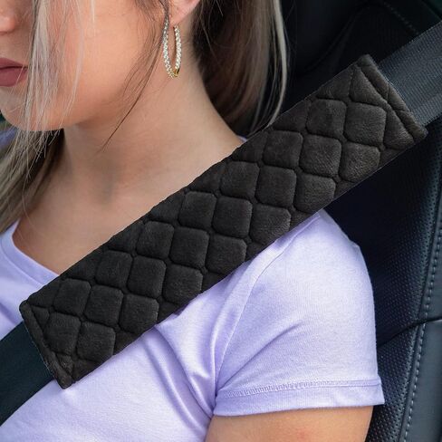 2Pcs Car Seat Belt Cover Pads, Shoulder Seatbelt Pads Cover, Safety Belt Strap Shoulder Pad for Adults and Children (Beige) in Saudi Arabia