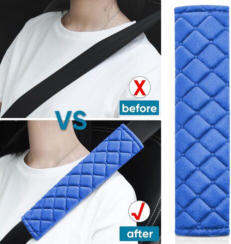 2Pcs Car Seat Belt Cover Pads, Shoulder Seatbelt Pads Cover, Safety Belt Strap Shoulder Pad for Adults and Children (Beige) in Saudi Arabia