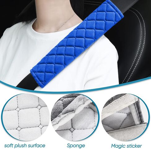 2Pcs Car Seat Belt Cover Pads, Shoulder Seatbelt Pads Cover, Safety Belt Strap Shoulder Pad for Adults and Children (Beige) in Saudi Arabia